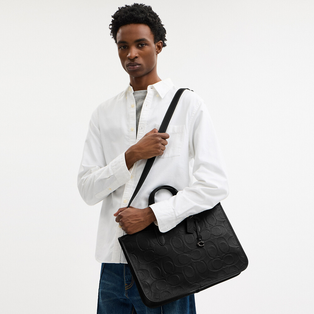 Coach Outlet Men's Isaac Workbag In Maxi Signature Leather